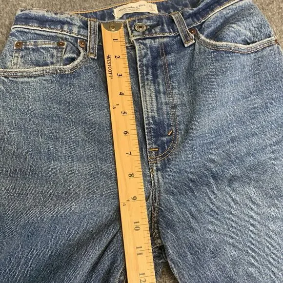 Abercrombie & Fitch Jeans 25/0s Short CURVE LOVE 90s Straight Ultra High Rise - Picture 9 of 10